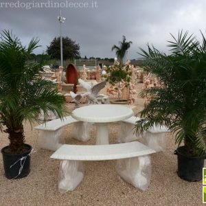 Arredo Giardino Lecce Tavolo Tondo Panchine Cemento